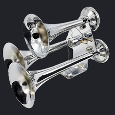 12/24V loud sound big train air horn  Three Trumpet Chrome Air Horn  (HS-1023TC) supplier