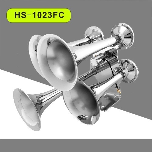 12/24V loud sound big train air horn  Four Trumpet Chrome Air Horn  (HS-1023FC) supplier