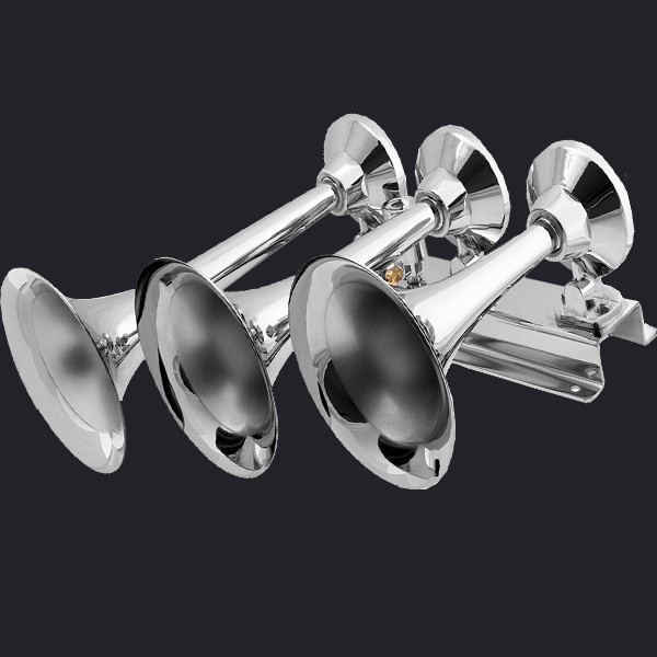 12/24V In-line Big Three Trumpet Chrome Train Air Horn  (HS-1031C) supplier